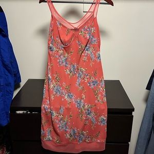 Y2K BCBG Floral Pink Mesh Mini Dress